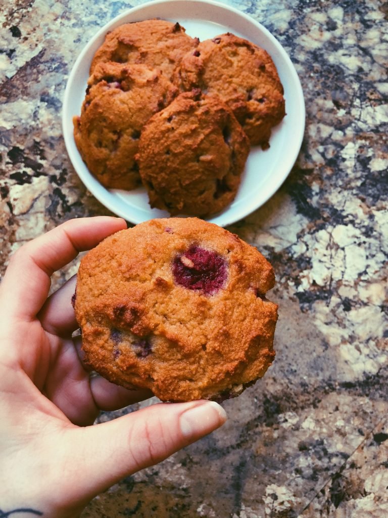 grain free raspberry breakfast cookies