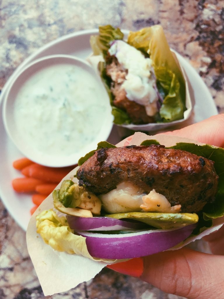 lamb burgers with homemade tzatziki