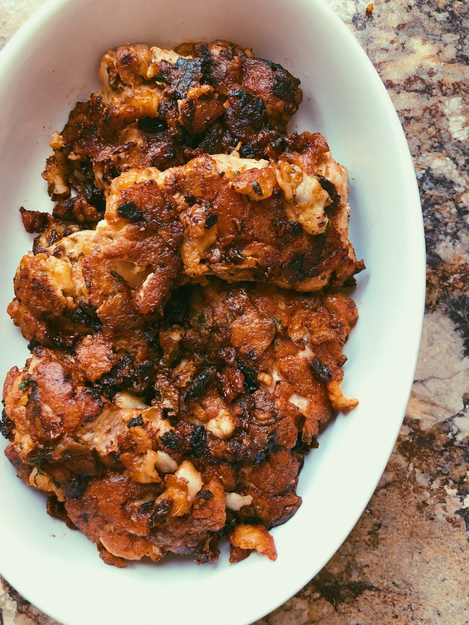 parmesan & sun-dried-tomato-crusted chicken thighs