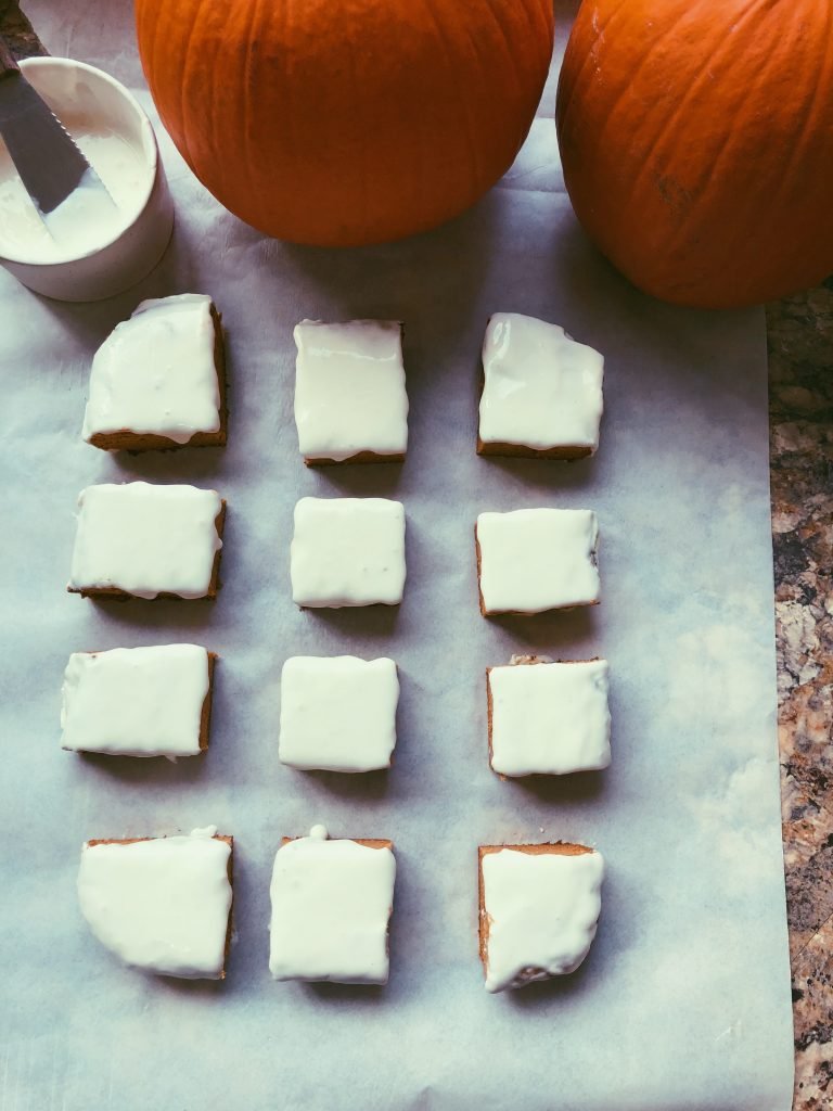 GRAIN FREE PUMPKIN CAKE WITH VANILLA FROSTING