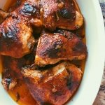 honey garlic chicken thighs w green onions