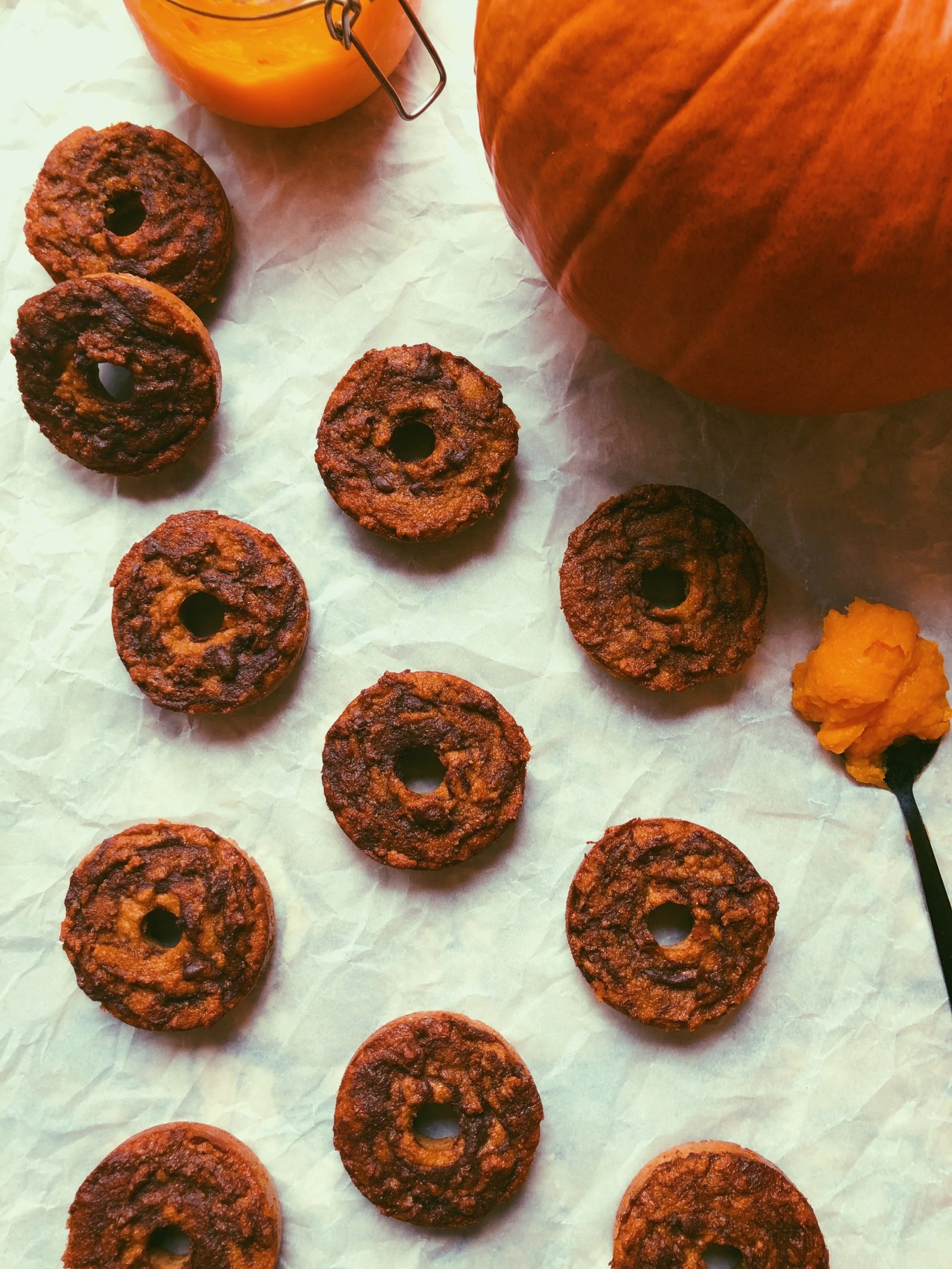 grain free pumpkin marble donuts