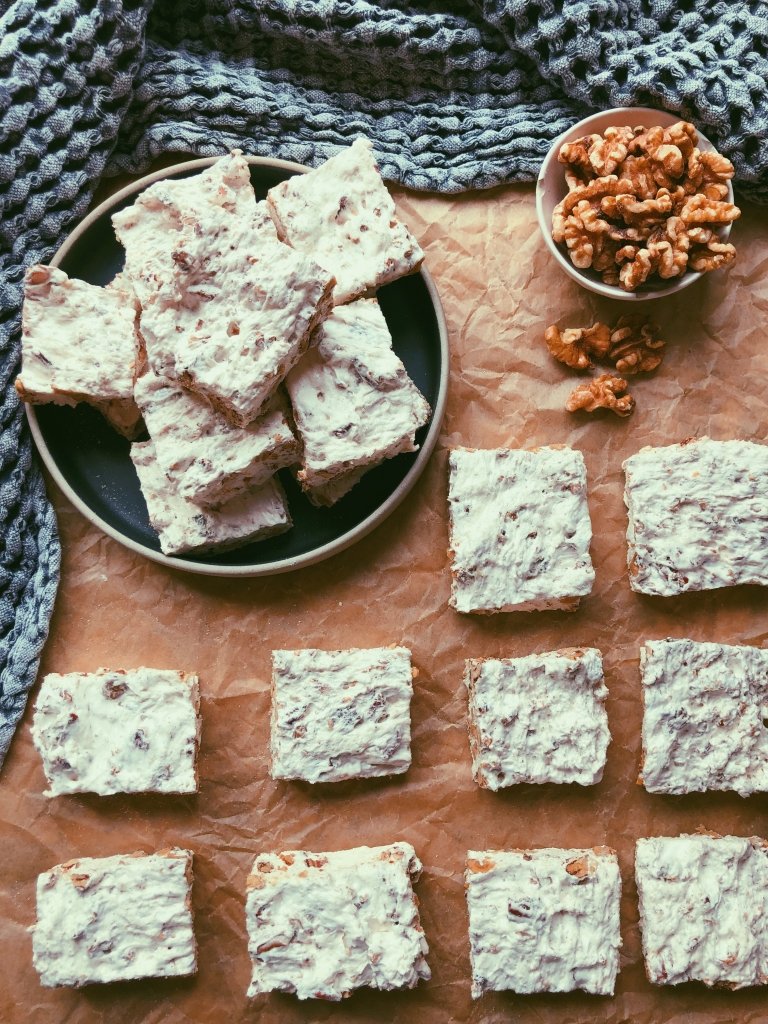 marshmallow pecan-walnut squares