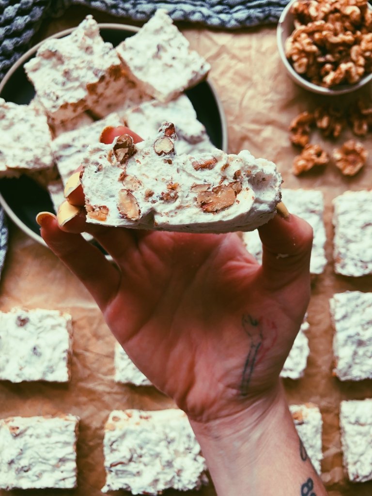 marshmallow pecan-walnut squares