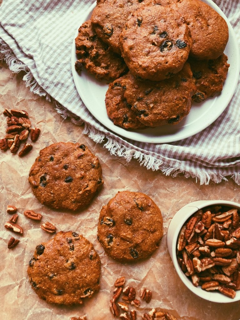 pumpkin pecan peanut butter breakfast cookies grain free