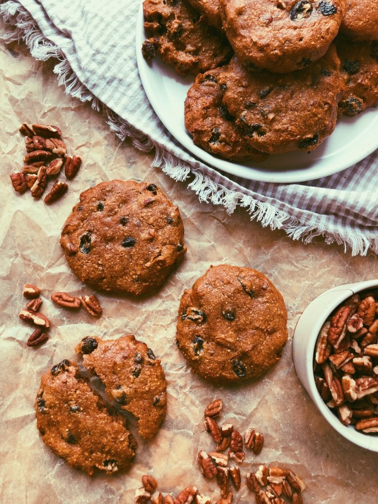 pumpkin pecan peanut butter breakfast cookies grain free
