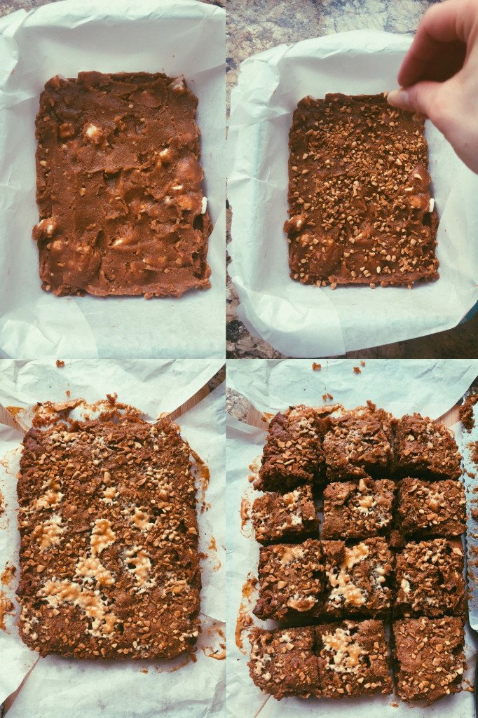 peanut butter marshmallow blondies grain free