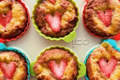 clementine curd & strawberry muffins