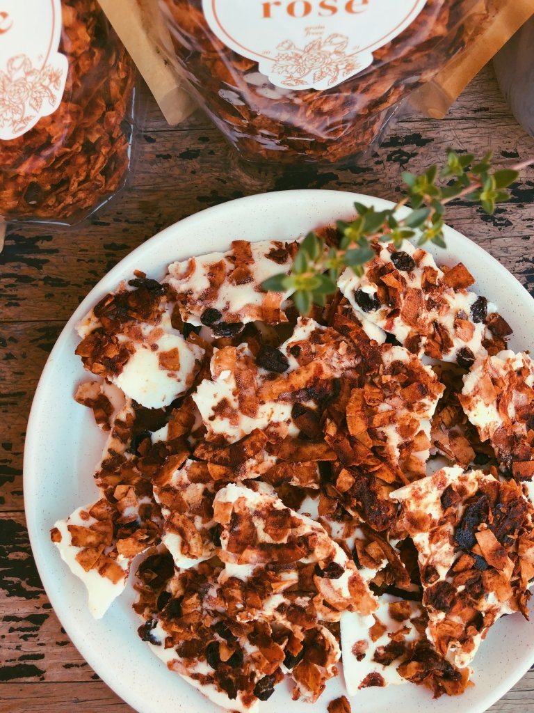 frozen yogurt and granola bark (grain free & scd diet)