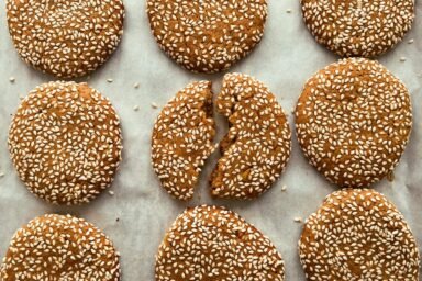grain free lemon tahini sesame seed cookies