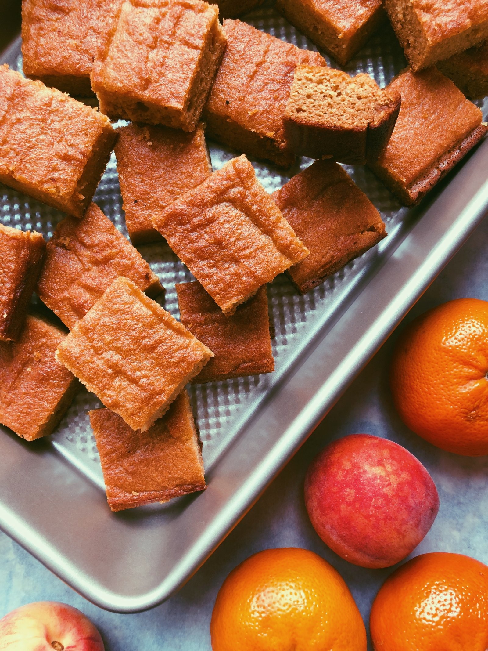 peach orange breakfast sheet cake