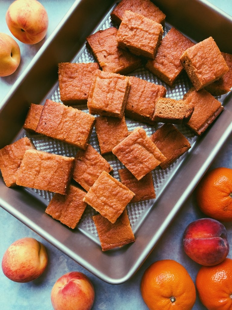 peach orange breakfast sheet cake