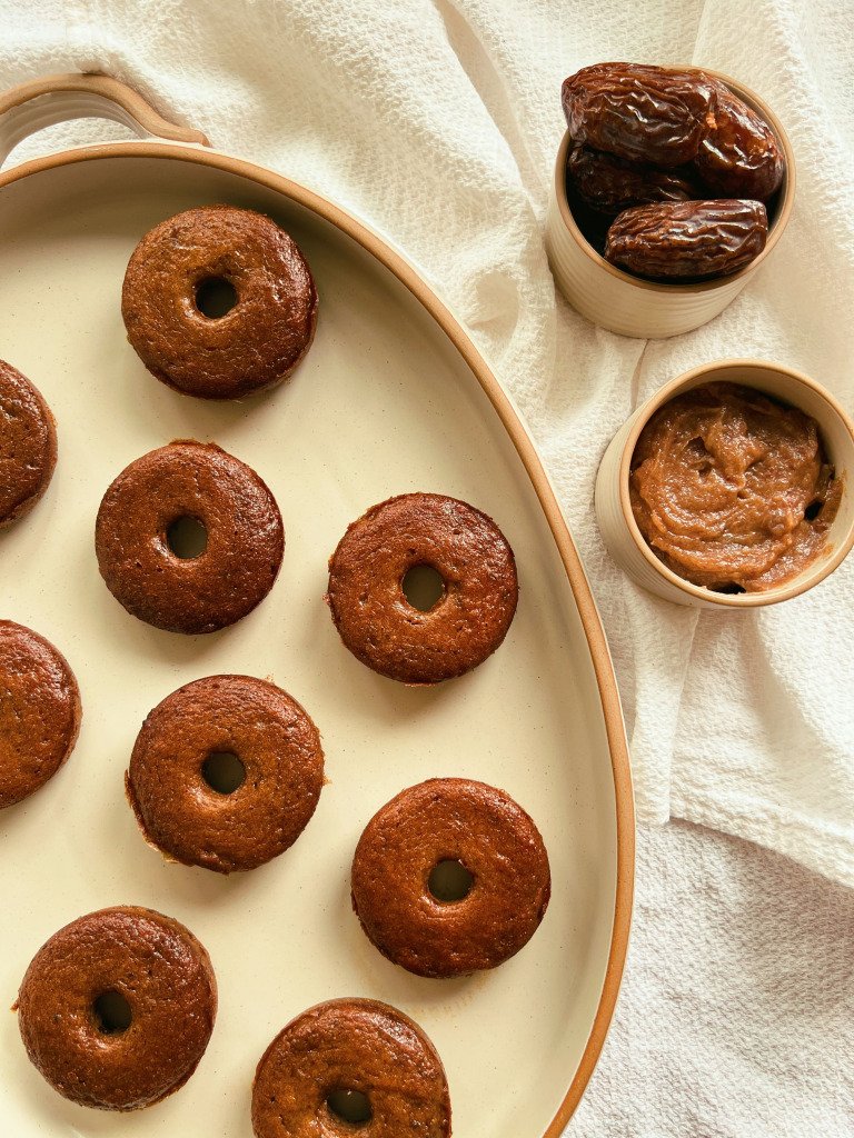 grain free caramel donuts with caramel sauce