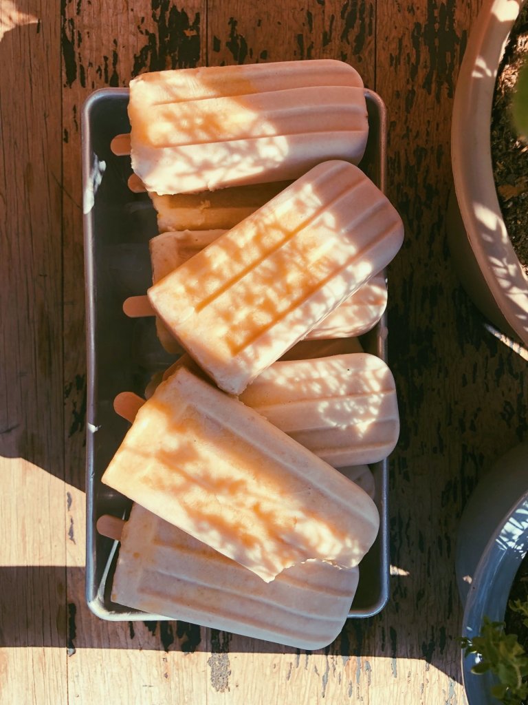 peaches n cream popsicles (refined sugar free, scd diet)