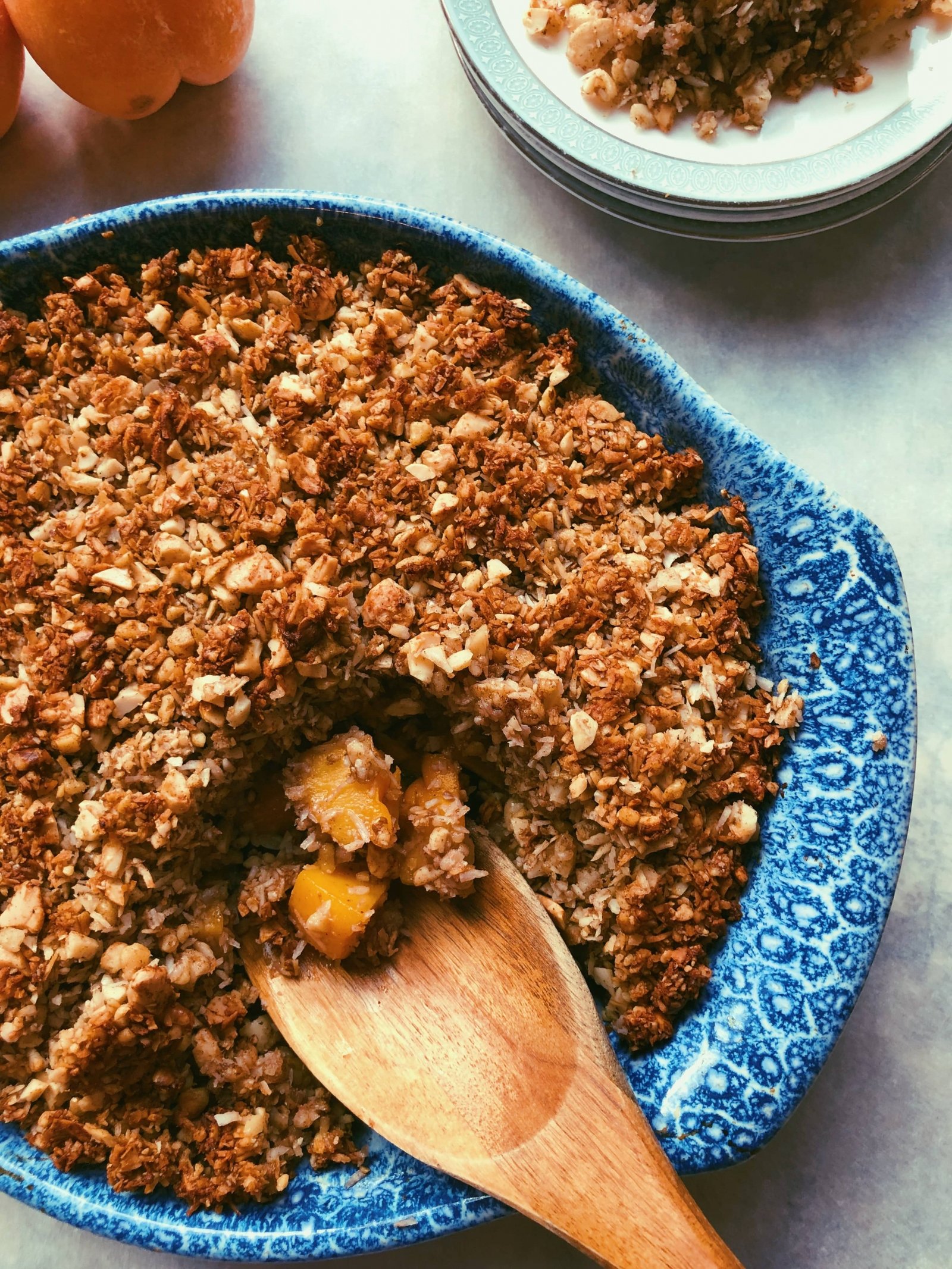 peach cobbler (grain free, refined sugar free)
