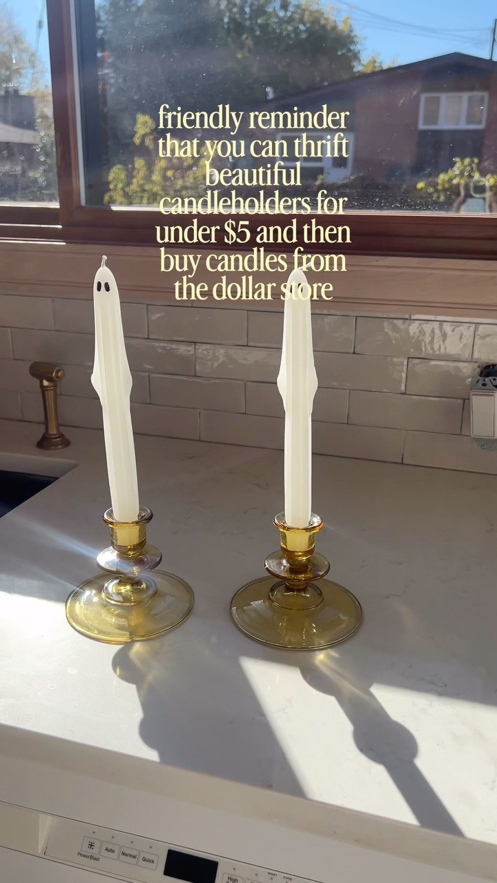 my greatest life hack is thrifting home goods and kitchenware 🕯️👻

thrift store finds • halloween decor • holiday hack • thrift finds • vintage • candlestick holders • thrifted