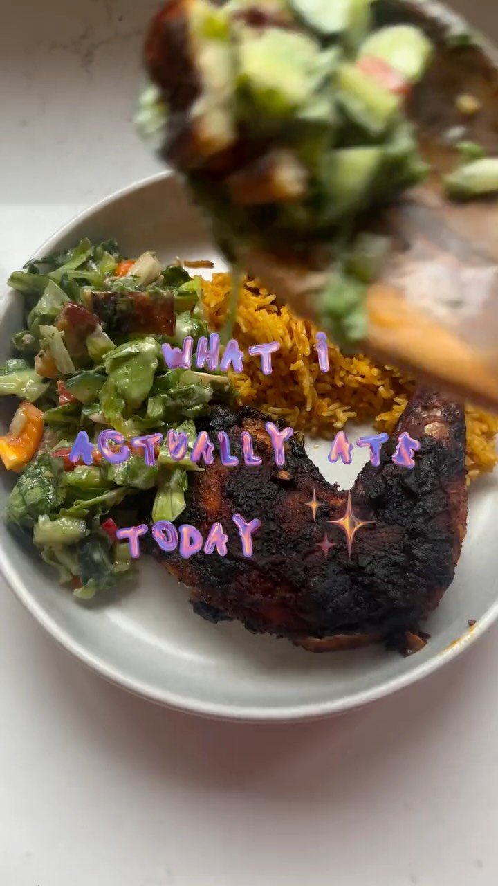 what i actually ate today, sept 15:

a coconut curry type of rice (recipe WIP!), a very crispy 😅chicken leg, and a delicious salad (new ep of my daily salad coming soon 😉🥗)

simple, delicious, could literally eat this variation of dinner every single day (and sometimes i do😌)

follow @earth.to.rose for a realistic look at meals i *actually* ate today ✌️

what i eat in a day • homemade food • healthy meals • balanced plate •  what i actually ate today