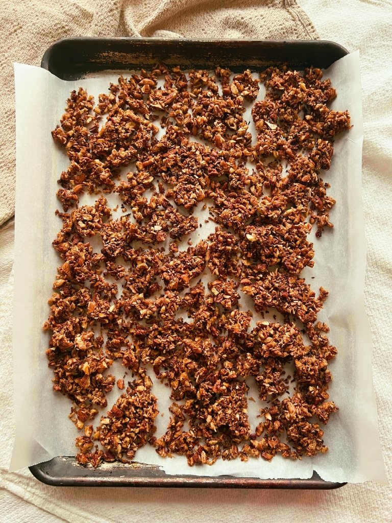toasted pecan, almond coconut granola crumble (grain free, refined sugar free, scd diet)