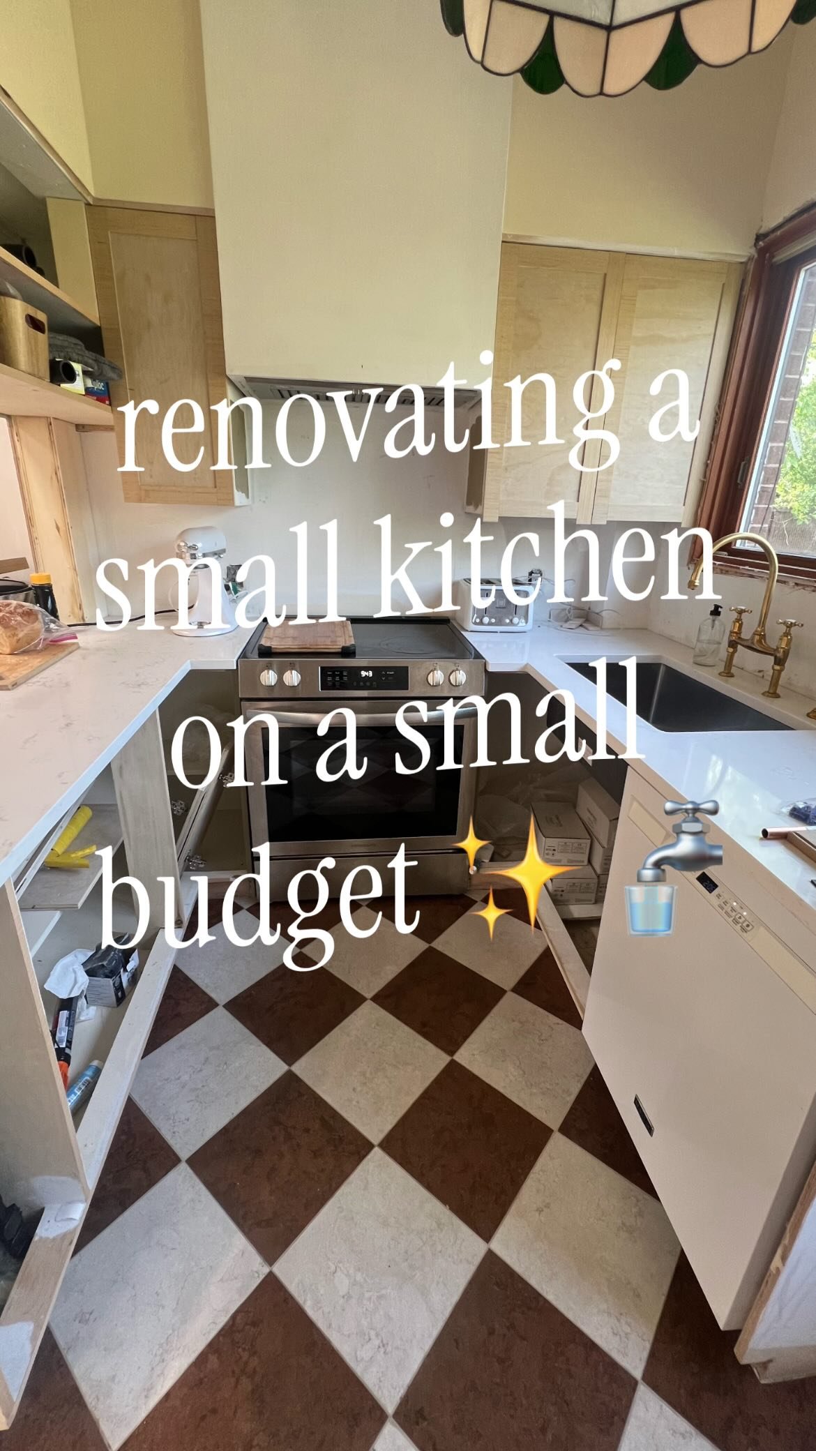 part 10 | renovating a small kitchen on a small budget 

🔓follow @earth.to.rose for more home reno updates !! 

i didn’t feel like i had a very significant update to share but at the same time it’s VERY significant to me so im sharing 😅becuz having a kitchen sink and a dishwasher is a game changer when you’ve gone three + months without it!!! not only that but it’s my DREAMMM faucet by @devolkitchens and my dream sink (aka its very large and a single basin!!!!! i’m so over a double basin sink i never want it again!) and now that i have this and my oven and dishwasher it’s like, ok i guess we don’t need to renovate anymore 😂 but jk i still would love to have my cabinets back so i dont have to run downstairs every two seconds to grab something 🙃 but ya know royal is working on it while also redoing our entire front and back yard and fixing other random issues that pop up when you’re a new home owner of an old house that hasn’t been updated in a minute ✌️🏡

anyways, please admire my faucet and my sink and my counter (it’s a simple white quartz w subtle grey veining) and hopefully the next video update you see some green cabinets 🤑✌️✨