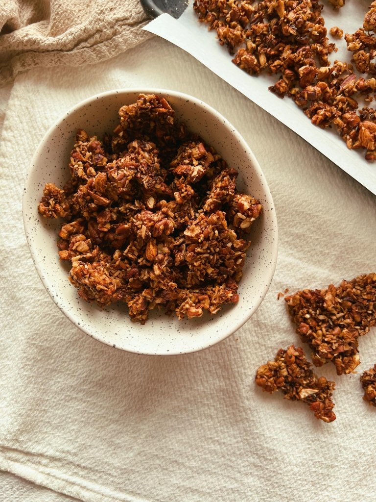 toasted pecan, almond coconut granola crumble (grain free, refined sugar free, scd diet)