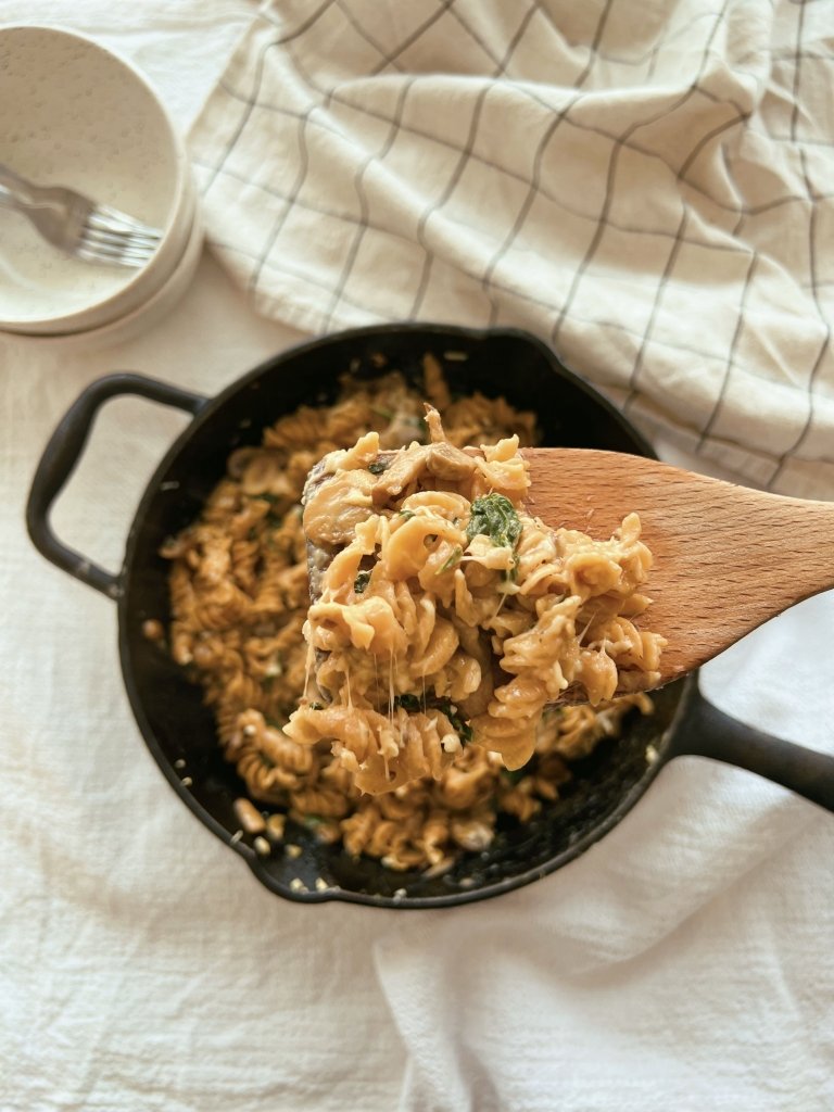 mushroom spinach pasta (grain free)