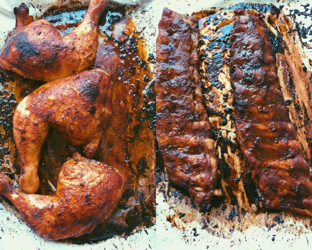 whisky bbq chicken n ribs
