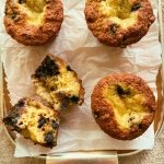 blueberry lemon curd muffins (grain free, refined sugar free)
