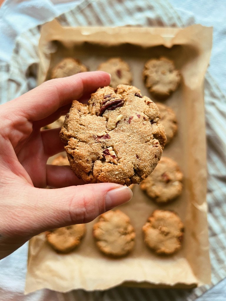 grain free pecan cardamom shortbread cookies