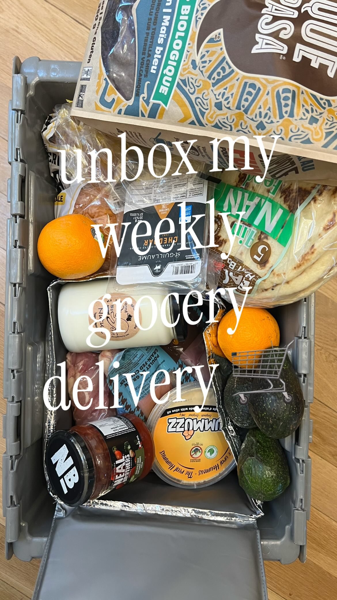 weekly grocery delivery has arrived 🛒 count how many times i said “treat” (and i had to cut some out cuz it was egregious) 

if you haven’t tried lufa farms yet use code 3x30ETR for 30% off your first 3 baskets!! 

#groceryhaul #grocerydelivery #healthygroceries