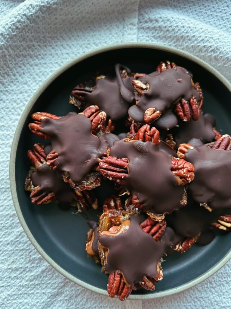 homemade refined sugar free chocolate turtles