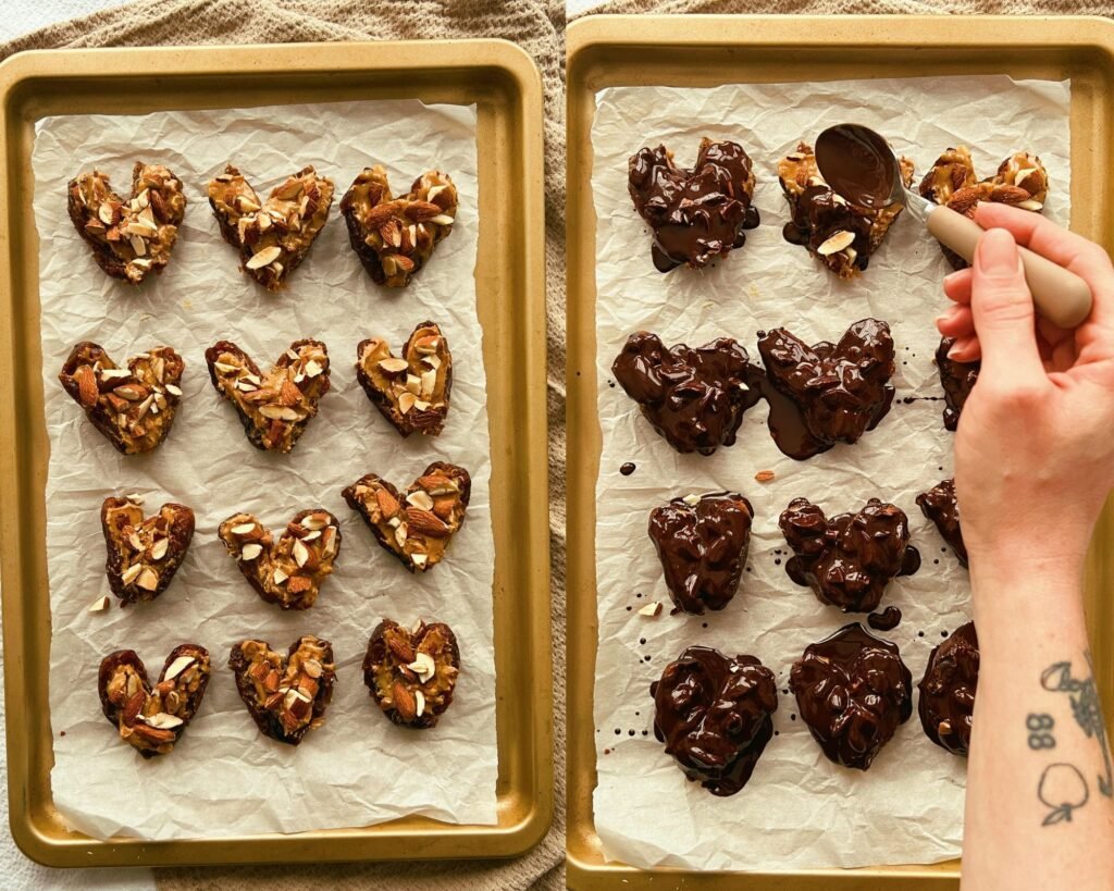 heart-shaped medjool date peanut butter cups