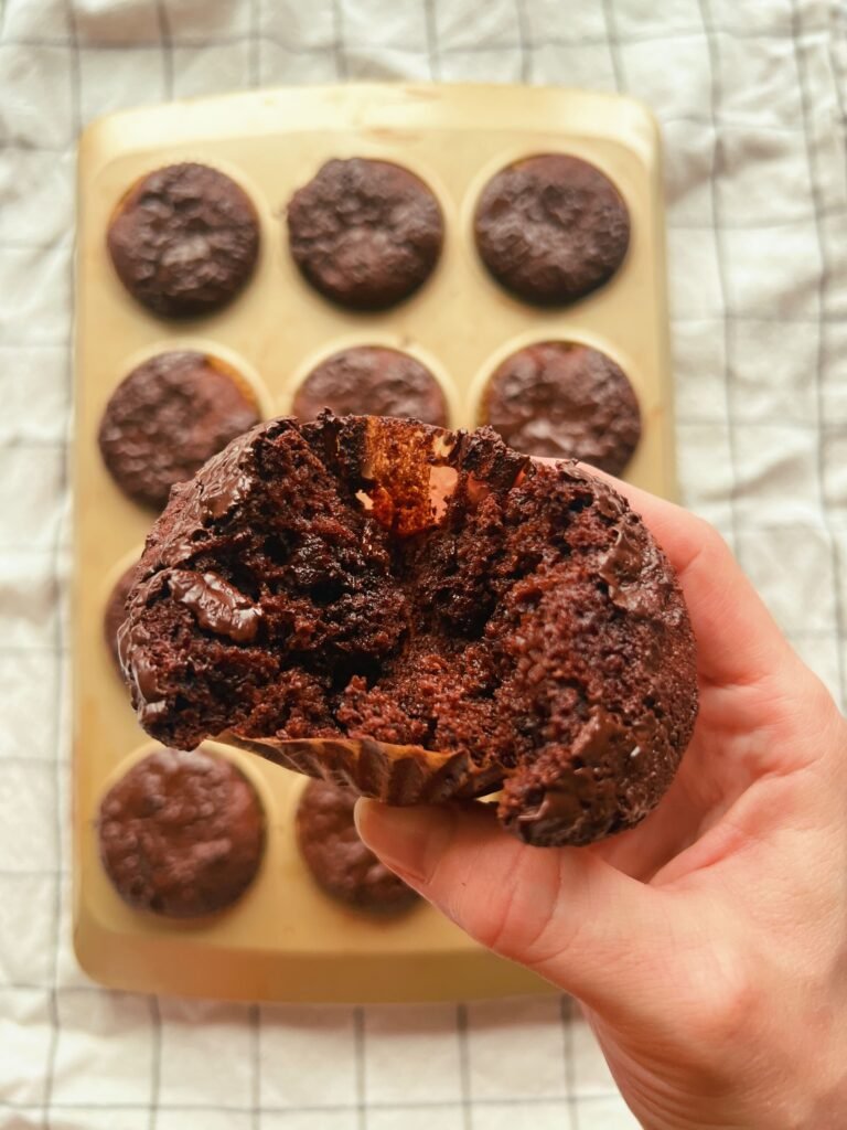 double chocolate almond flour muffins