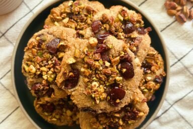 cherry pistachio crumble cookies (grain free)
