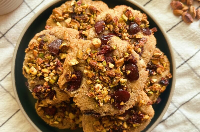 cherry pistachio crumble cookies (grain free)