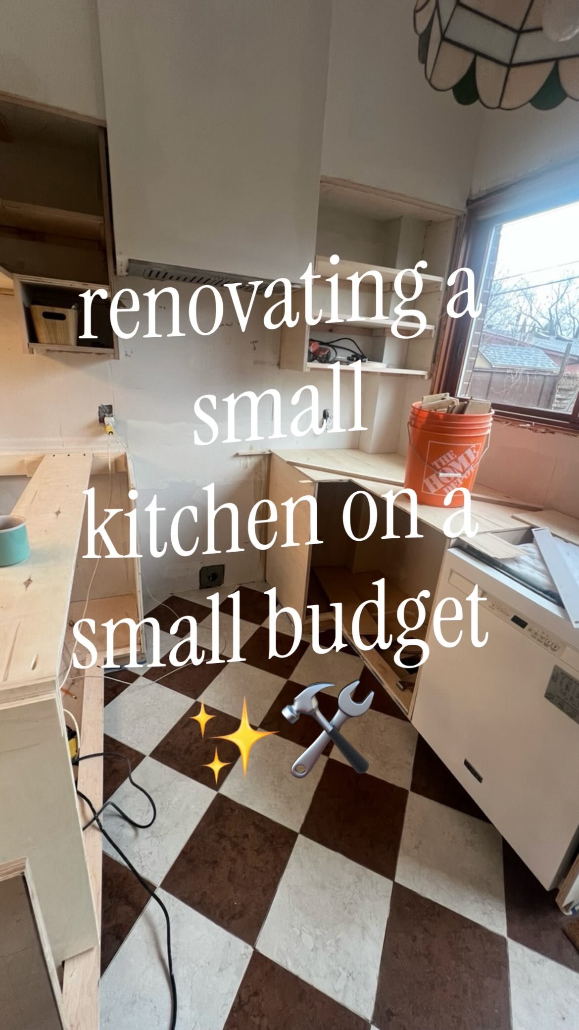 renovating a small kitchen on a small budget part 6 ✨🙌 

follow @earth.to.rose to keep up w the series 🏡

i’m back!!! we left yall in the lurch after installing these beautiful tiles becuz life decided to LIFE 💃so my daughter had her first ear infection and shortly after that cleared up we hosted her first bday party at our house mid renovation 🥲reminder to self to not do that ever again (but jk it turned out wonderfully), it just meant we had to do a deeeeep clean from all the construction DUST and mess to make our home look somewhat hospitable, and the renovation essentially did not progress at all during that time. now everyone is feeling better, back in daycare, and we’re on a mission (aka royal, i’m just documenting for posterity’s sake) to finish the kitchen in the next two weeks??? we’ll see 😅 (prolly shouldn’t say that aloud) 

small wins though, the counter guy came and did a template so he can cut and install our counters (and sink!!!) this week, we’re moving on to priming and painting, and while we still have to build a cabinet above the fridge and figure out the pantry situation we will save that for last 😅 

small kitchen renovation • small kitchen remodel • u shape kitchen • 1960s home • home renovation