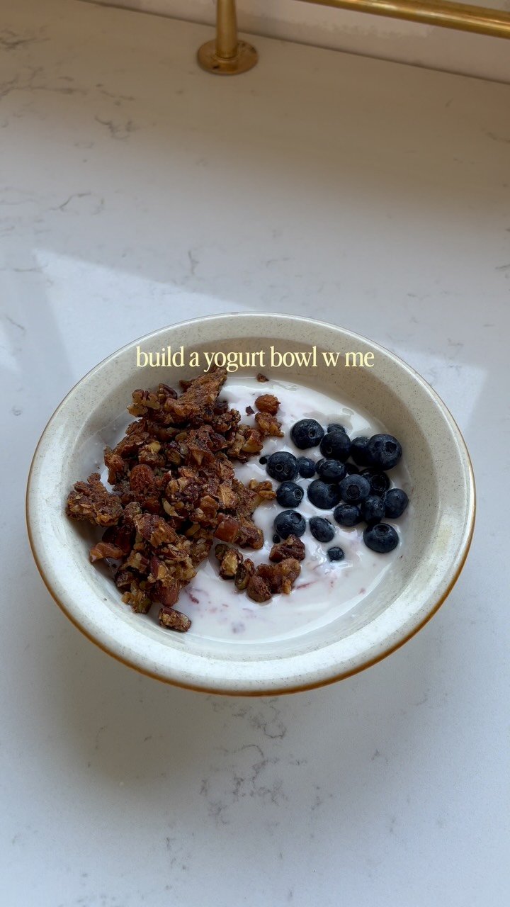 back on my yogurt bowl building bs!!! 

it’s been many months since i made my own yogurt and i truly miss it (and tbh im sure my gut does too 😓) while my kitchen was (and still is) under renovation, i was using my instant pot for daily meal needs like cooking rice and chicken so it had very little time to also double as my yogurt maker. now my oven and sink and dish washer are back i rly had no more excuses to not bust out the instant pot for some good ol fashioned yogurt making. if you’ve never made yogurt in the instant pot, it is actually so easy and ferment it for 24 hours to get ALLLLL the good probiotics, many millions more than what you can get from any storebought yogurt, even the probiotic-touting brands i promise. so that’s the first step. then you also have to simmer some frozen berries on the stove for 25-30 mins (homemade jam) and thennn also throw together some chopped nuts for some homemade granola and you’ve done the damn thing 🫡✌️💞🥣

if you need any of these recipes just holla at me below!

homemade yogurt • probiotics • gut health • crohn’s disease • yogurt bowl • healthy breakfast