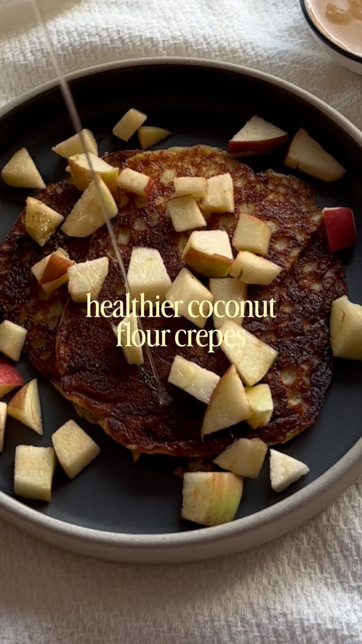 grain free & refined sugar free crepes, topped w apples, honey & pb 

comment “recipe” 🔗and i’ll send it to your dms 💌🫡

grain free recipes • refined sugar free recipes • coconut flour • homemade crepes