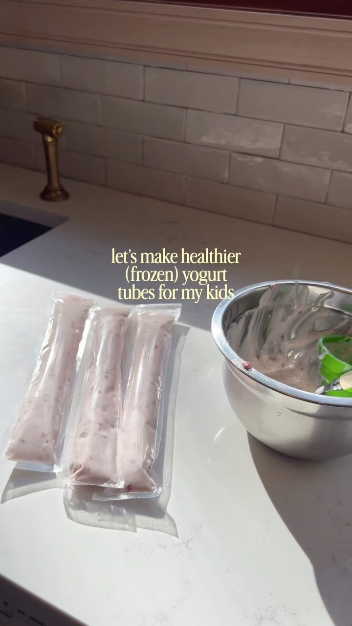 you don’t need to measure, just mix plain yogurt with honey and jam or mashed fruit. dash of vanilla. plastic tubes from amazon and freeze✌️

healthy toddler snacks • toddler snacks • yogurt tubes • homemade yogurt tubes • frozen yogurt tubes • kids snack ideas • healthier than storebought