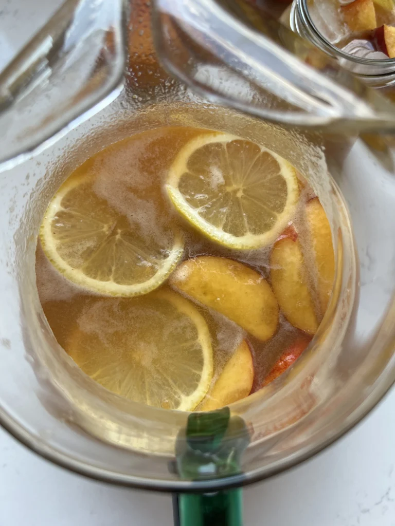 homemade peach lemonade (refined sugar free version)