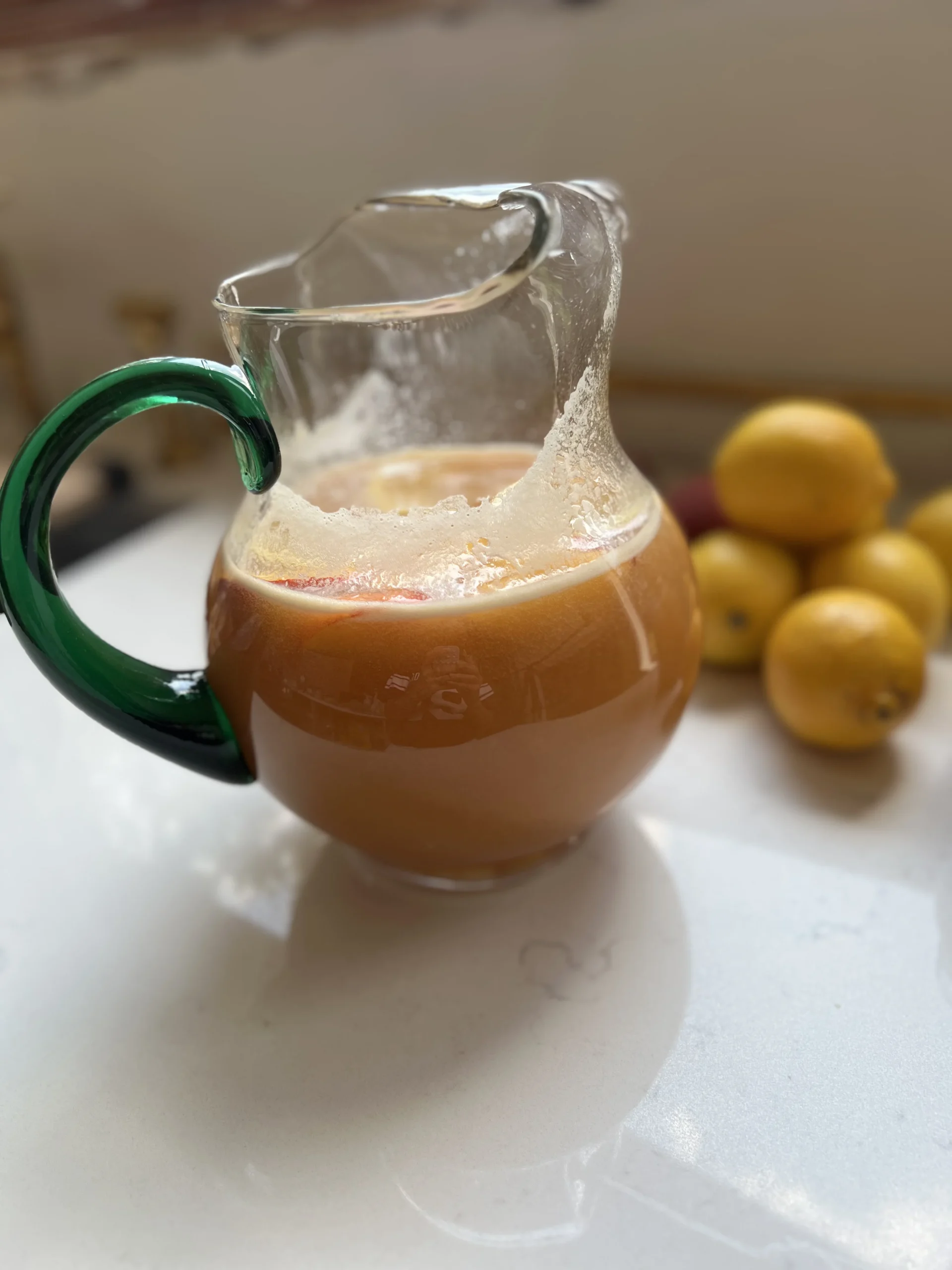 homemade peach lemonade (refined sugar free version)